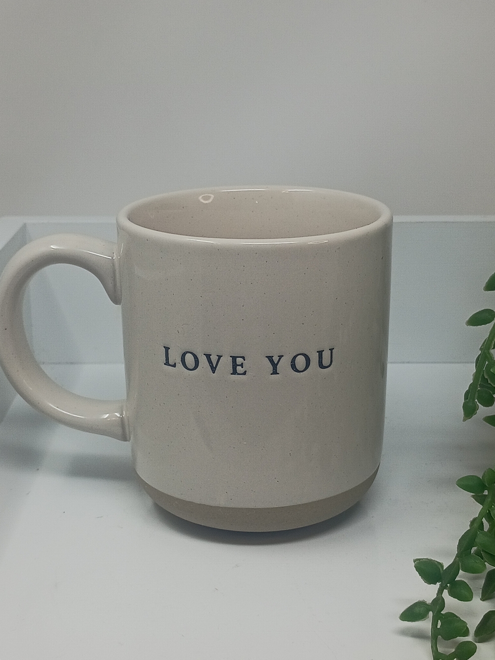 Love You Beige Ceramic Coffee Mug